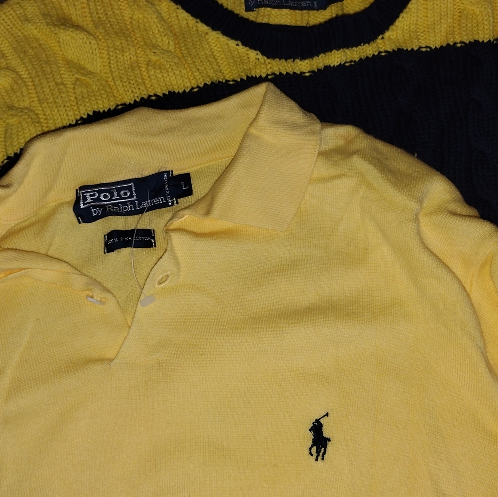 POLO heavy knit sweater and thin pullover cardigan
